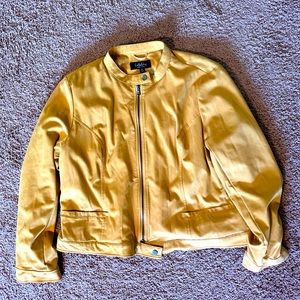 Mustard Suede Moto Jacket